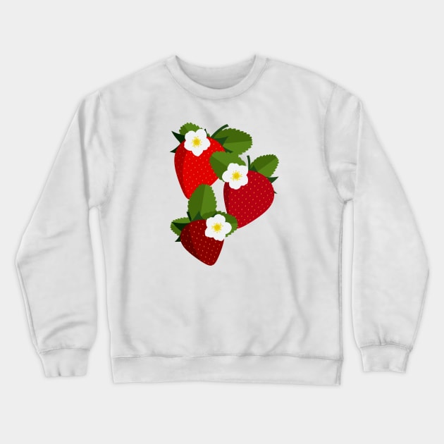 Strawberries and blossoms Crewneck Sweatshirt by Obstinate and Literate